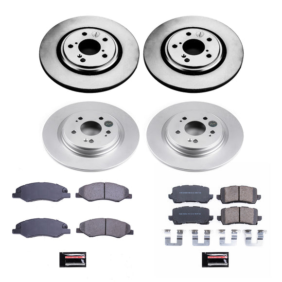 PowerStop Genuine Geomet Coated Rotor and Low-Dust Ceramic Brake Pad Kit