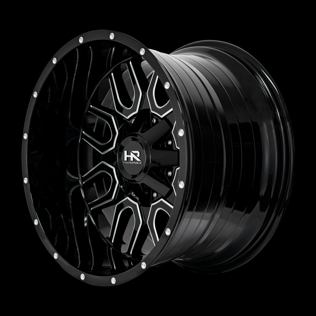 20x12 Hardrock Commander Gloss Black Milled 5x139.7/150 ET-51 wheel/rim