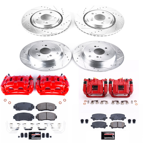 PowerStop Z23 Daily Driver Carbon-Fiber Ceramic Pads Drilled & Slotted Rotor & C