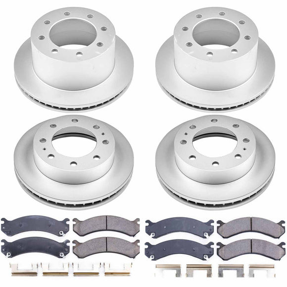 PowerStop Genuine Geomet Coated Rotor and Low-Dust Ceramic Brake Pad Kit