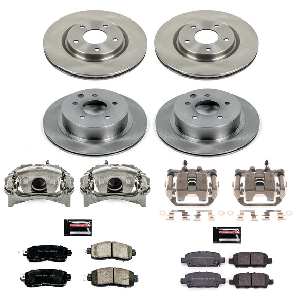 PowerStop OE Stock Replacement Low-Dust Ceramic Brake Pad, Rotor and Caliper Kit
