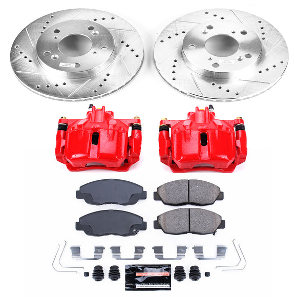 PowerStop Z23 Daily Driver Carbon-Fiber Ceramic Pads Drilled & Slotted Rotor & C