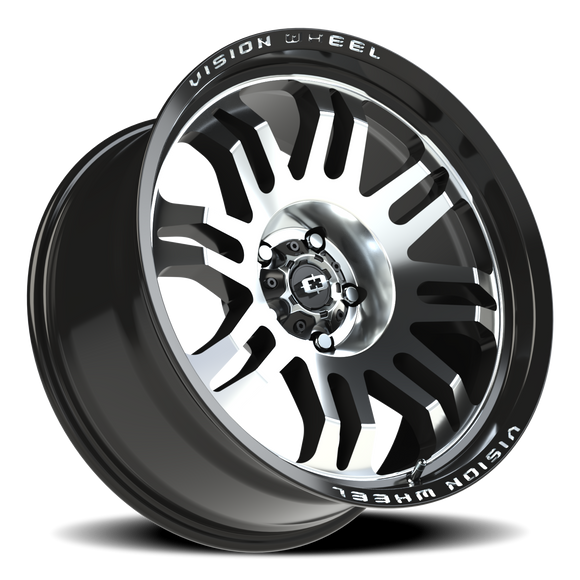 20x9.5 Vision 409 Inferno Gloss Blk Machined 5x5 (5x127) ET-18 wheel/rim