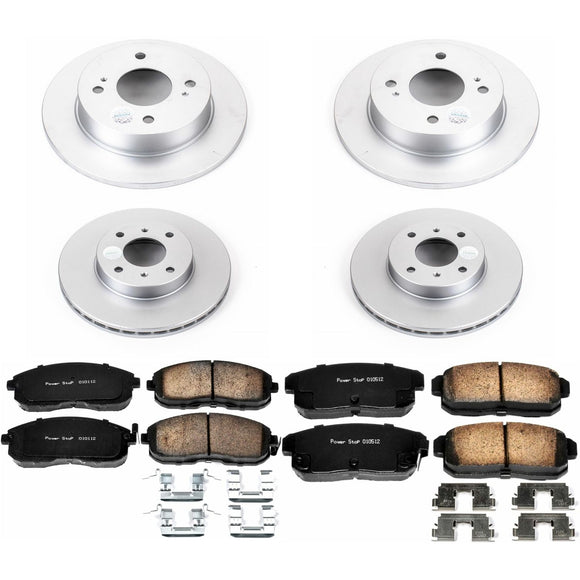 PowerStop Genuine Geomet Coated Rotor and Low-Dust Ceramic Brake Pad Kit