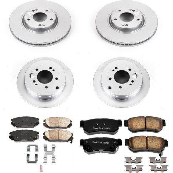 PowerStop Genuine Geomet Coated Rotor and Low-Dust Ceramic Brake Pad Kit