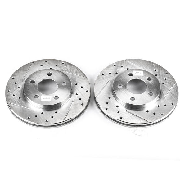 PowerStop Evolution Drilled Slotted Rotors Pair Front For Chrysler Neon