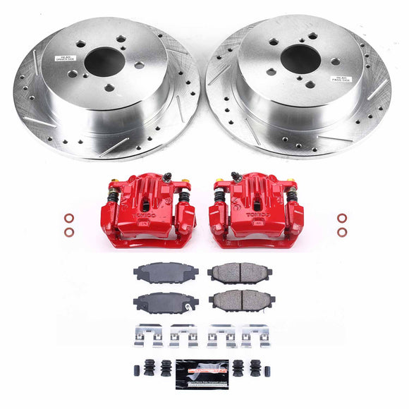 PowerStop Z23 Daily Driver Carbon-Fiber Ceramic Pads Drilled & Slotted Rotor & C