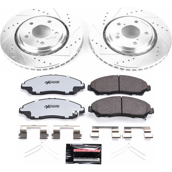 PowerStop Z36 Carbon-Fiber Ceramic Brake Pad with Drilled and Slotted Rotor Kit
