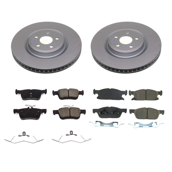 PowerStop Genuine Geomet Coated Rotor and Low-Dust Ceramic Brake Pad Kit