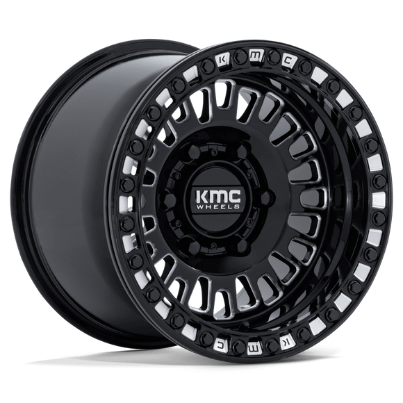 15x8 KMC KS242 Aztec Beadlock Gloss Black Milled 6x139.7 ET0 CB100.3 Wheel Rim