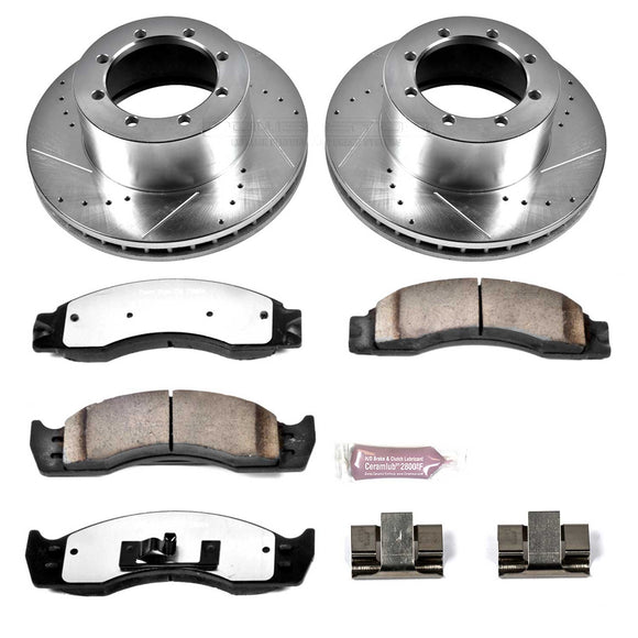 PowerStop Z36 Carbon-Fiber Ceramic Brake Pad with Drilled and Slotted Rotor Kit