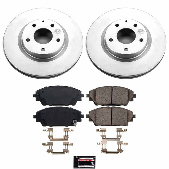 PowerStop Genuine Geomet Coated Rotor and Low-Dust Ceramic Brake Pad Kit