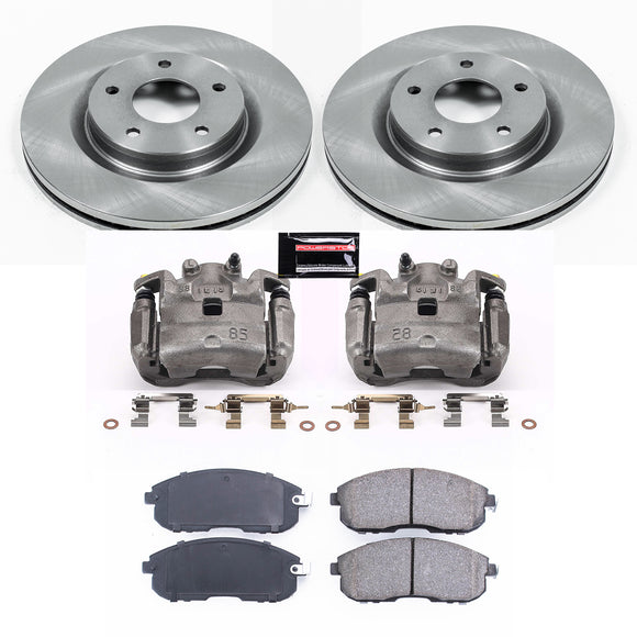 PowerStop OE Stock Replacement Low-Dust Ceramic Brake Pad, Rotor and Caliper Kit