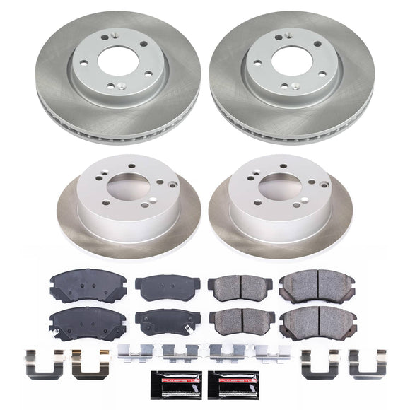 PowerStop Semi-Coated Rotor and Low-Dust Ceramic Brake Pad Kit