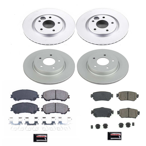 PowerStop Genuine Geomet Coated Rotor and Low-Dust Ceramic Brake Pad Kit