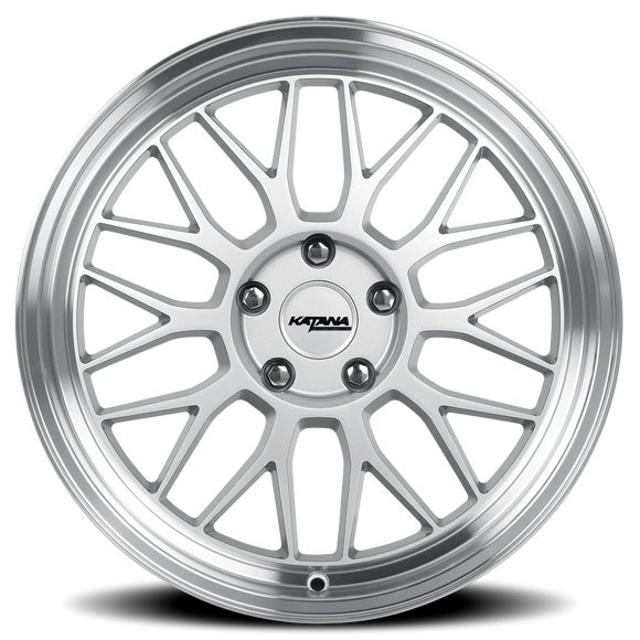 18x8 Katana KR06 Gloss Silver Machine Lip 5x120 ET40 CB72.56 Wheel