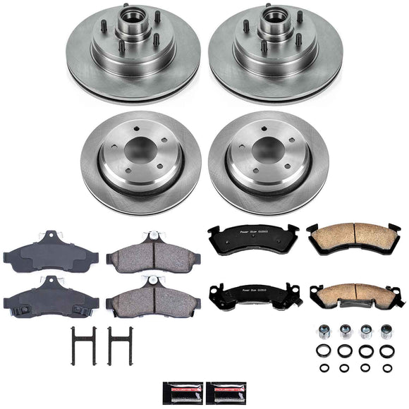 PowerStop OE Stock Replacement Low-Dust Ceramic Brake Pad and Rotor Kit