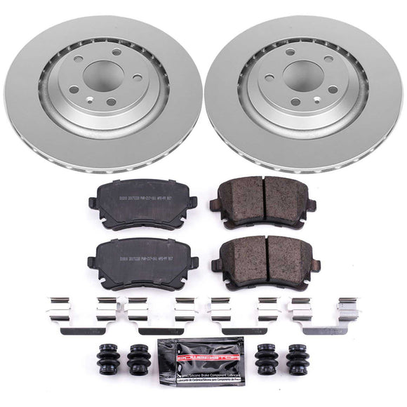 PowerStop Genuine Geomet Coated Rotor and Carbon-Fiber Ceramic Brake Pad Kit