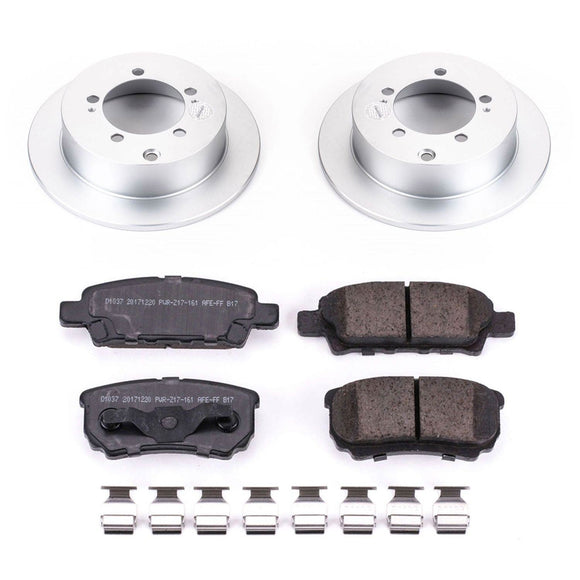 PowerStop Genuine Geomet Coated Rotor and Low-Dust Ceramic Brake Pad Kit