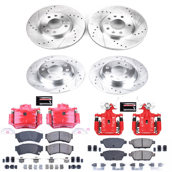 PowerStop Z23 Daily Driver Carbon-Fiber Ceramic Pads Drilled & Slotted Rotor & C