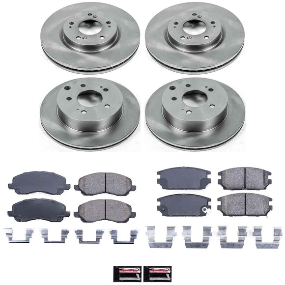PowerStop OE Stock Replacement Low-Dust Ceramic Brake Pad and Rotor Kit