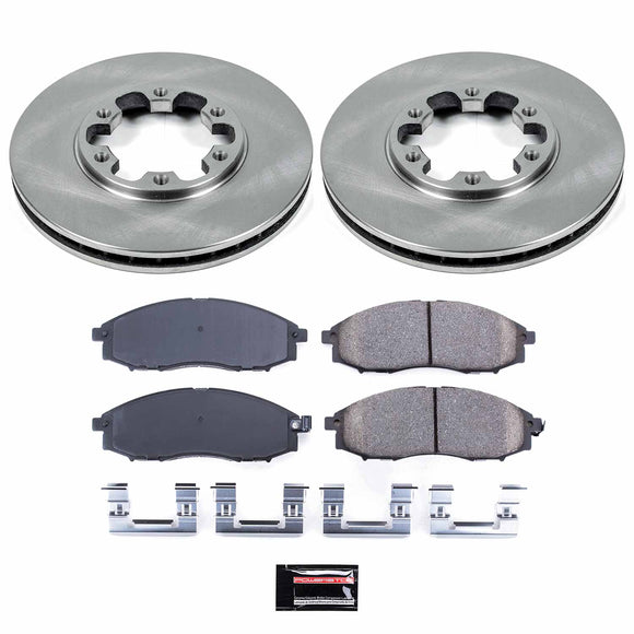 PowerStop OE Stock Replacement Low-Dust Ceramic Brake Pad and Rotor Kit