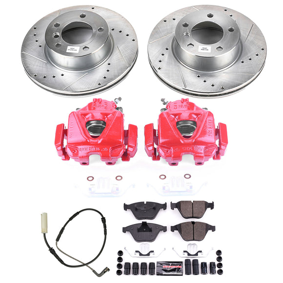 PowerStop Z23 Daily Driver Carbon-Fiber Ceramic Pads Drilled & Slotted Rotor & C