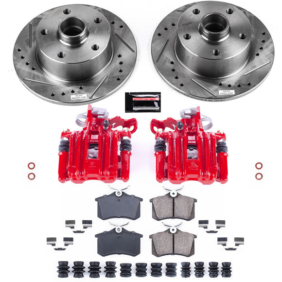 PowerStop Z23 Daily Driver Carbon-Fiber Ceramic Pads Drilled & Slotted Rotor & C