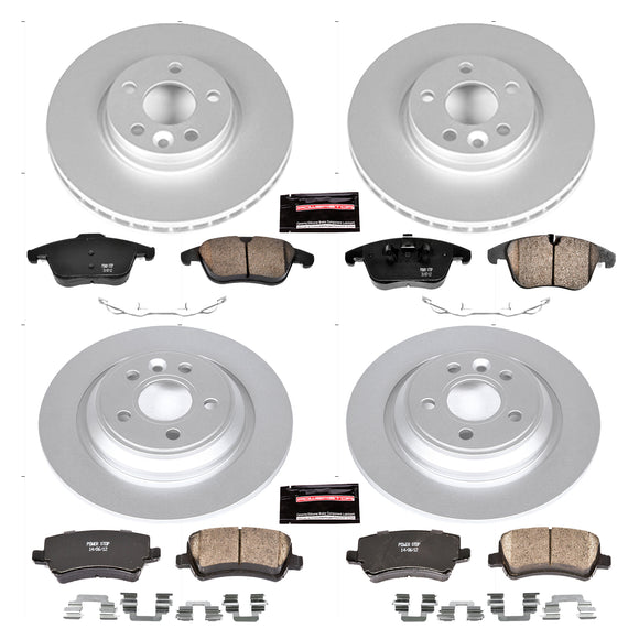 PowerStop Genuine Geomet Coated Rotor and Carbon-Fiber Ceramic Brake Pad Kit