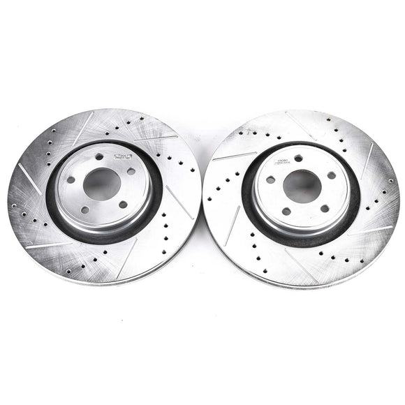 PowerStop Evolution Drilled Slotted Rotors Pair Front For Ford Focus