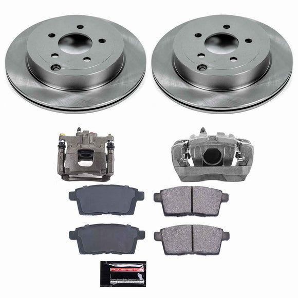 PowerStop OE Stock Replacement Low-Dust Ceramic Brake Pad, Rotor and Caliper Kit