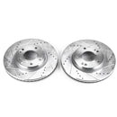 PowerStop Evolution Drilled Slotted Rotors Pair Front For Hyundai Santa Fe