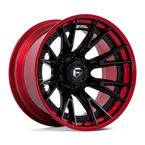 24x12 Fuel Off-Road FC402 Catalyst Matte Black Candy Red Lip 8x165.1 ET-44 Wheel