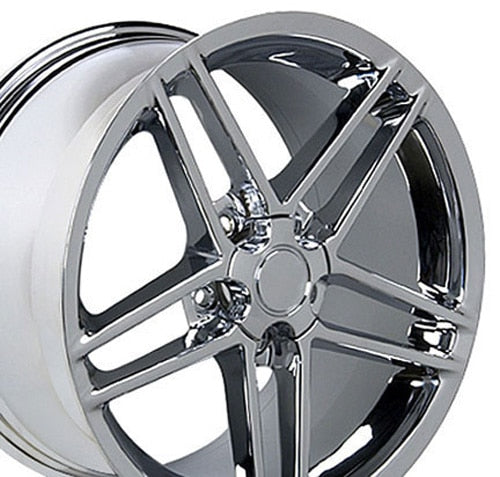 18" Replica Wheel CV07A Fits Chevrolet Corvette - C6 Z06 Rim 18x9.5 Chrome Wheel