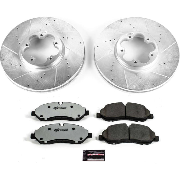 PowerStop Z36 Carbon-Fiber Ceramic Brake Pad with Drilled and Slotted Rotor Kit