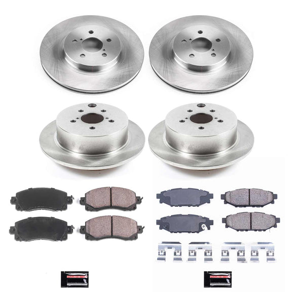 PowerStop OE Stock Replacement Low-Dust Ceramic Brake Pad and Rotor Kit