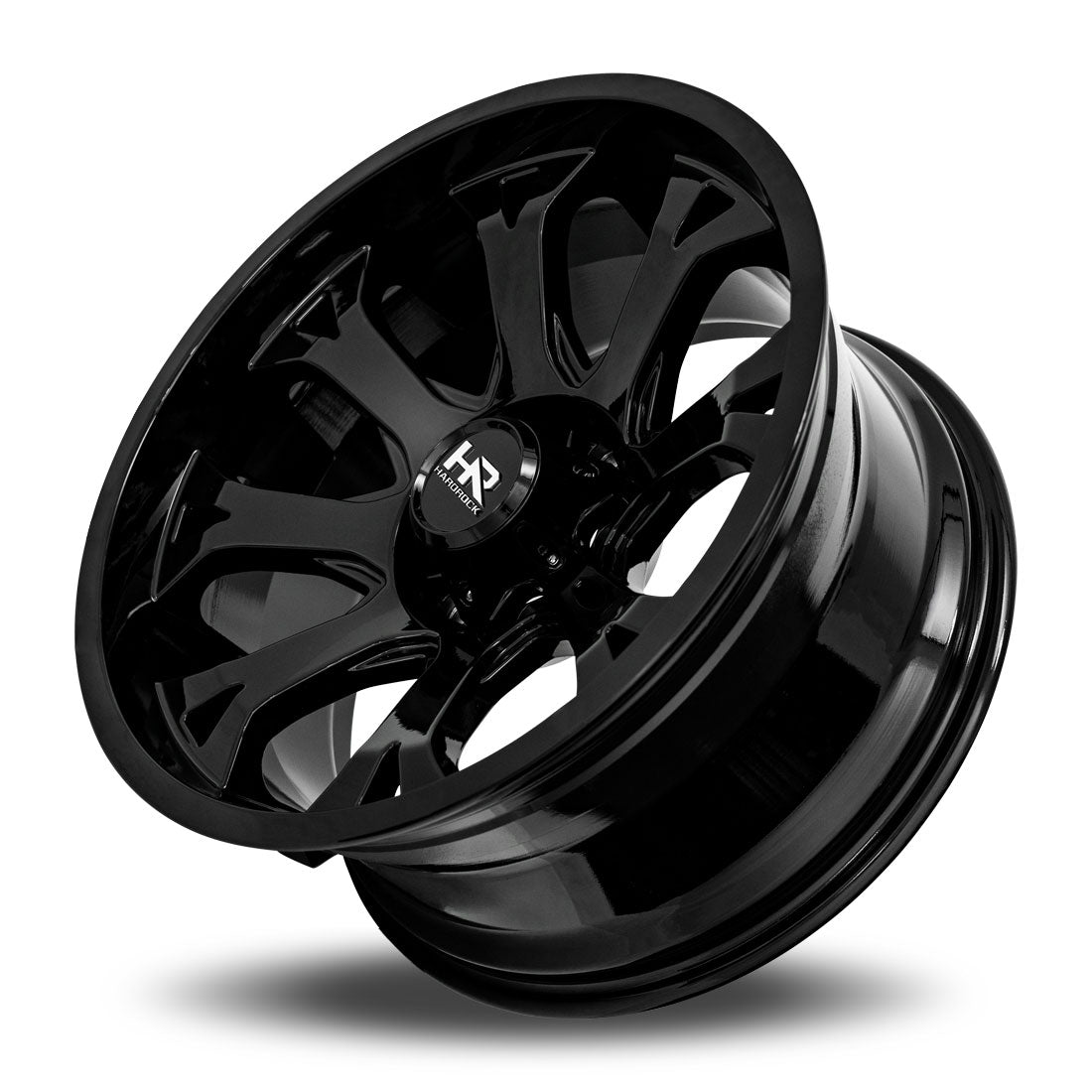 22x12 Hardrock Bloodshot Xposed Gloss Black 5x139.7 ET-76 wheel/rim