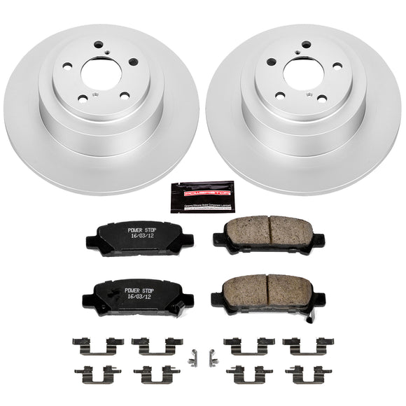 PowerStop Genuine Geomet Coated Rotor and Low-Dust Ceramic Brake Pad Kit