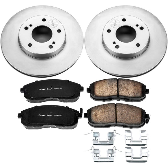 PowerStop Genuine Geomet Coated Rotor and Low-Dust Ceramic Brake Pad Kit