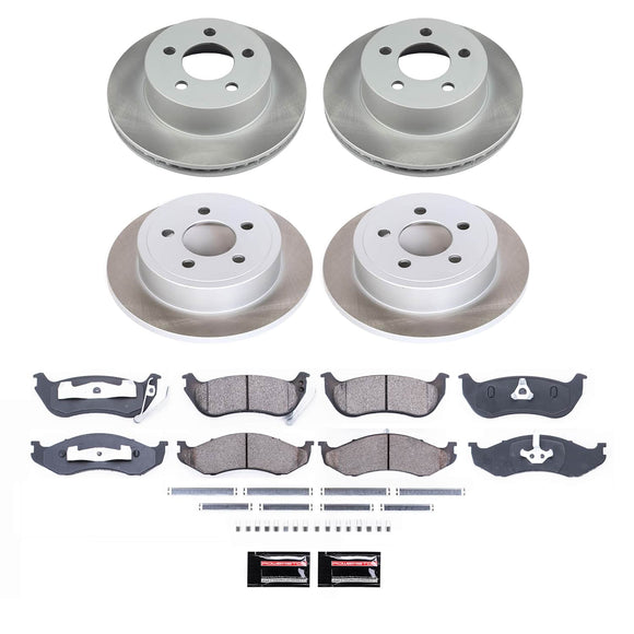 PowerStop Semi-Coated Rotor and Low-Dust Ceramic Brake Pad Kit