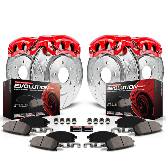 PowerStop Z23 Daily Driver Carbon-Fiber Ceramic Pads Drilled & Slotted Rotor & C