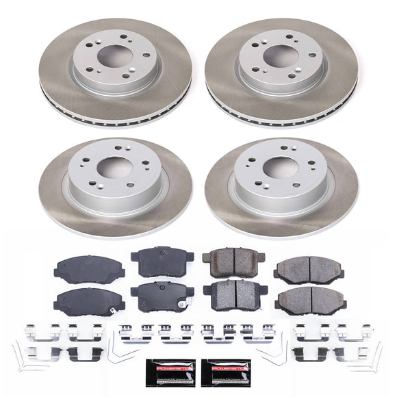 PowerStop Semi-Coated Rotor and Low-Dust Ceramic Brake Pad Kit