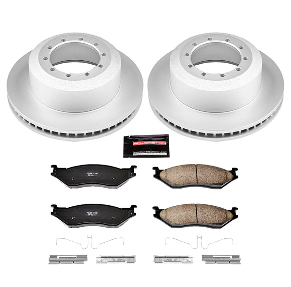 PowerStop Genuine Geomet Coated Rotor and Low-Dust Ceramic Brake Pad Kit