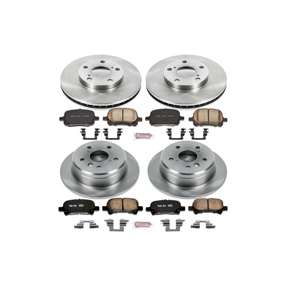 PowerStop OE Stock Replacement Low-Dust Ceramic Brake Pad and Rotor Kit