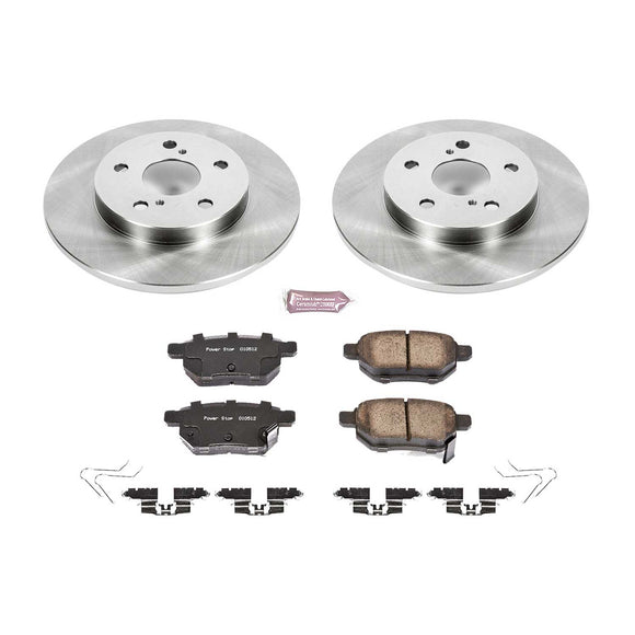PowerStop OE Stock Replacement Low-Dust Ceramic Brake Pad and Rotor Kit