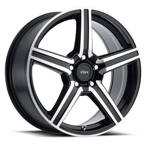 18x8 Voxx Como Gloss Black Mach Face 5x108/114.3 ET45 wheel/rim