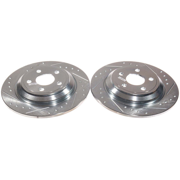 PowerStop Evolution Drilled Slotted Rotors Pair Rear For Ford Maverick