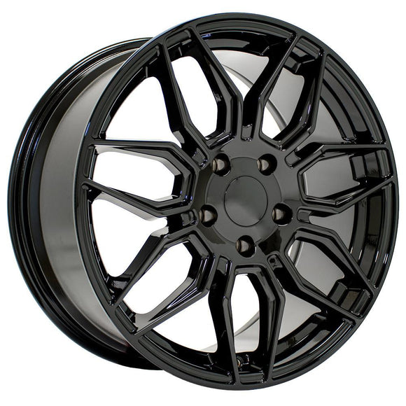 18" Replica Wheel CV03C Fits Chevrolet C7 Corvette 18x8.5 Gloss Black Wheel