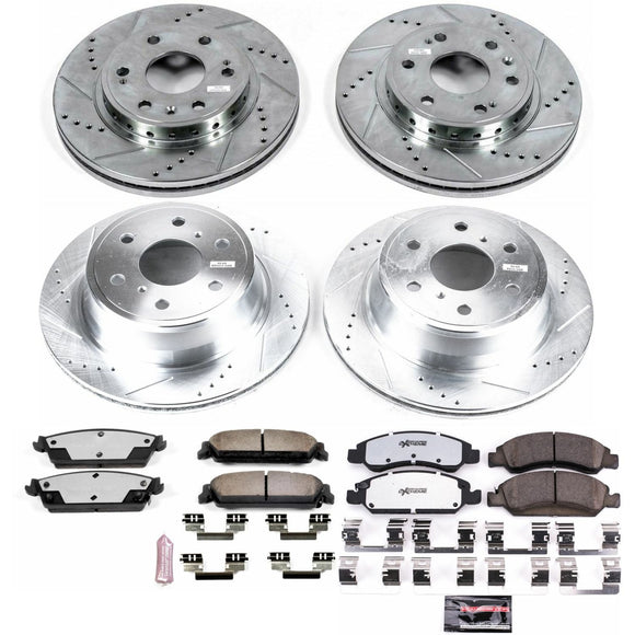 PowerStop Z36 Carbon-Fiber Ceramic Brake Pad with Drilled and Slotted Rotor Kit