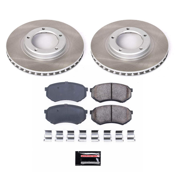 PowerStop Semi-Coated Rotor and Low-Dust Ceramic Brake Pad Kit